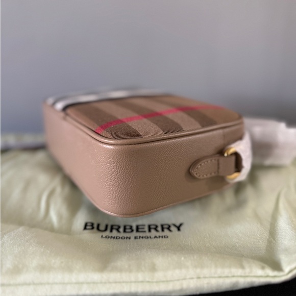 Burberry Authentic Crossbody Bag Leather House Check Small Camera Pouch $1050 - Picture 11 of 13